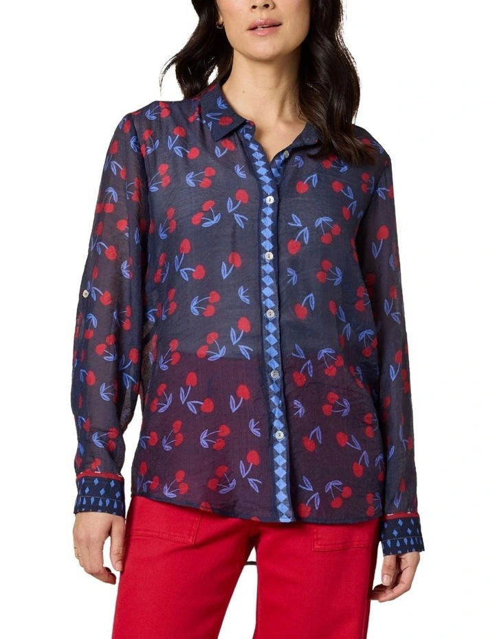 Cherry Delight Shirt in Blue image 1