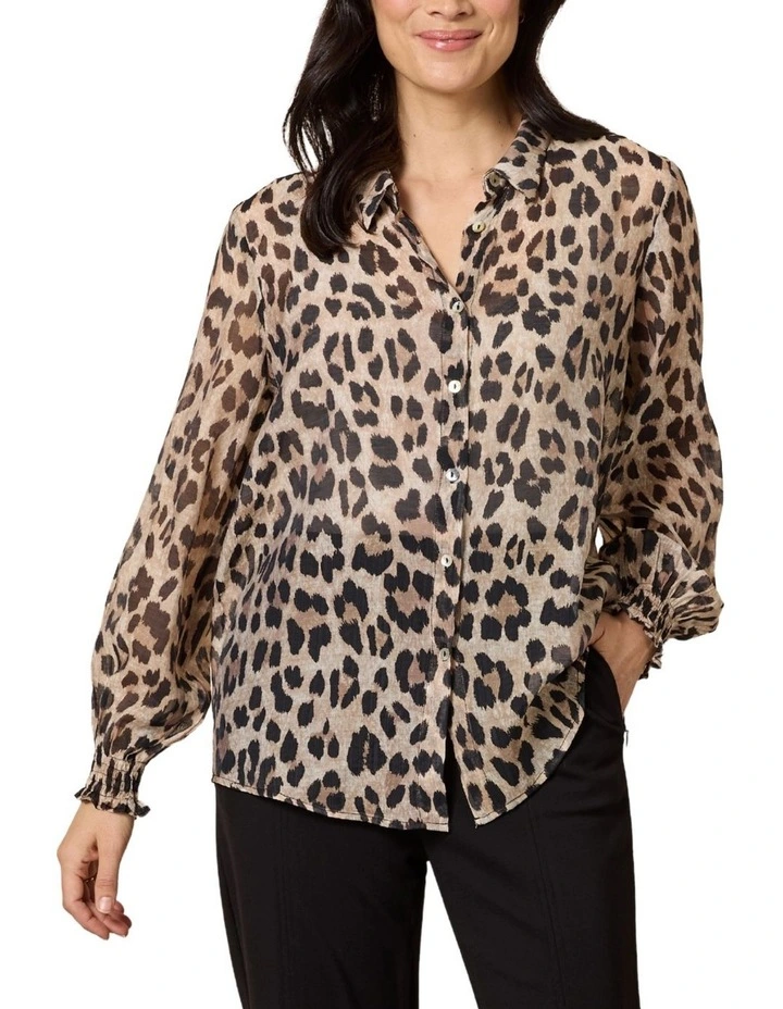 Cheetah Print Shirt in Multi image 1