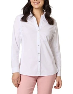 Emma Rib Shirt in White