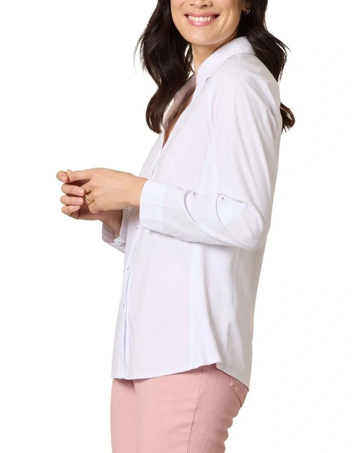 Emma Rib Shirt in White image 2