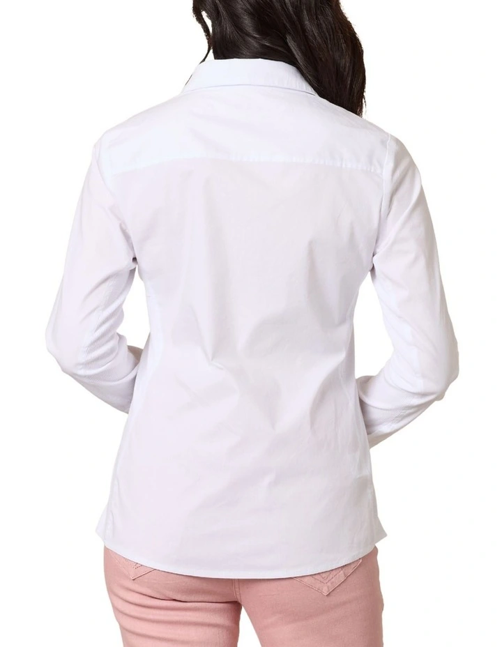 Emma Rib Shirt in White image 3