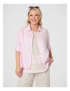 Milly Ruffle Hem Linen Shirt
