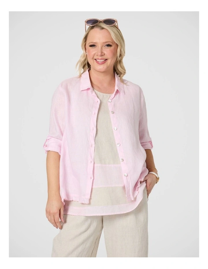 Milly Ruffle Hem Linen Shirt image 1