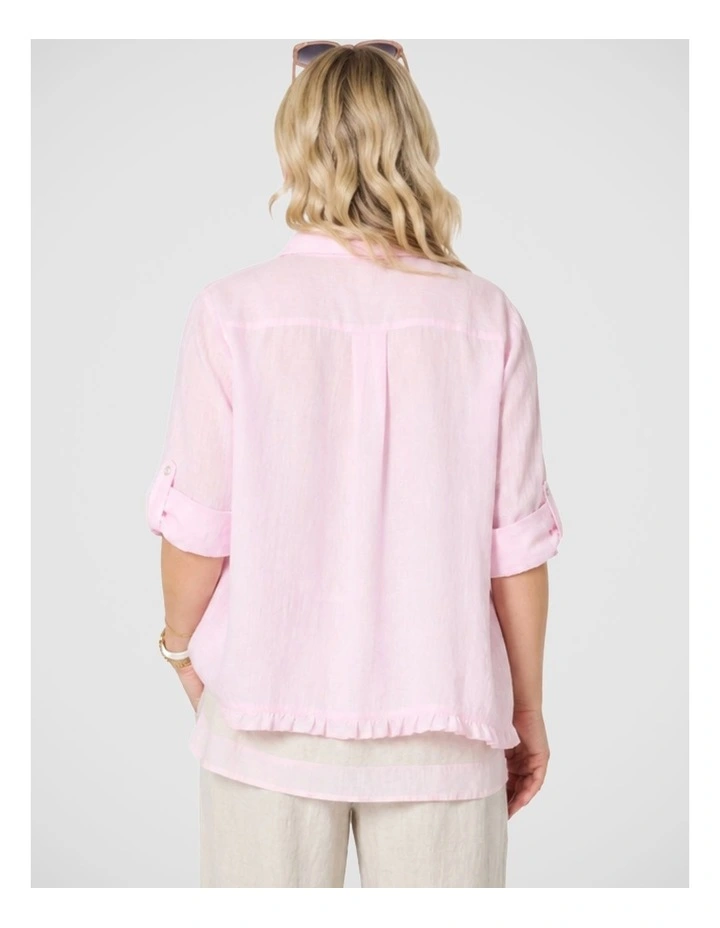 Milly Ruffle Hem Linen Shirt image 2