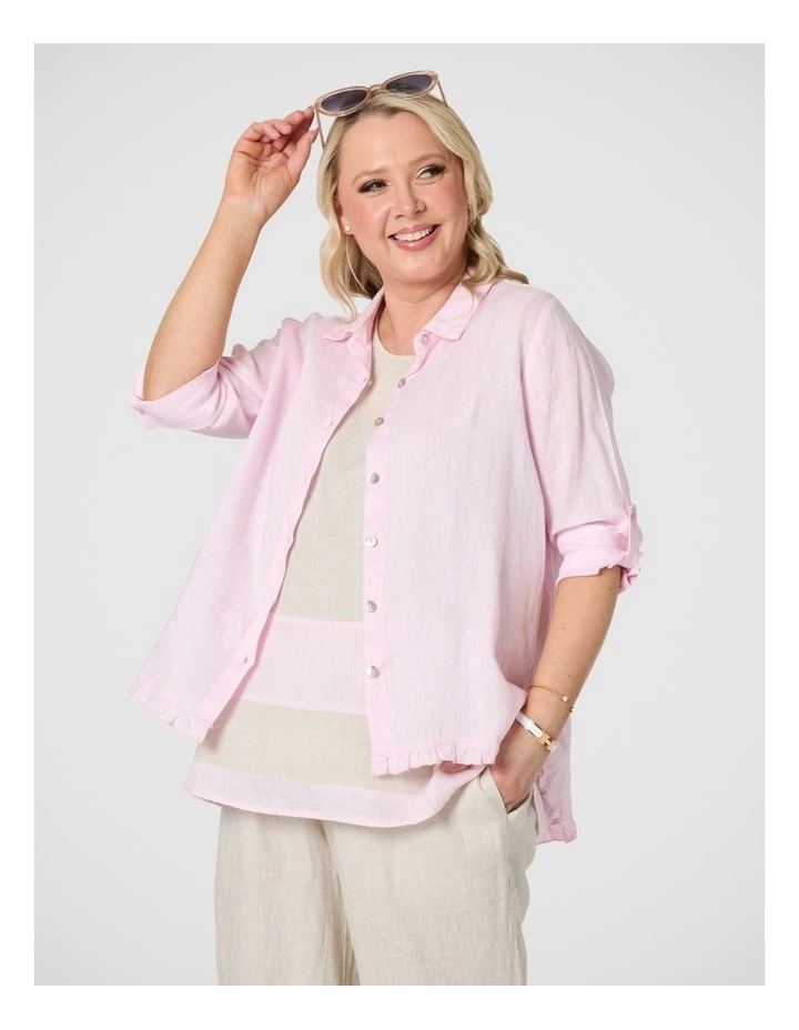 Milly Ruffle Hem Linen Shirt image 3