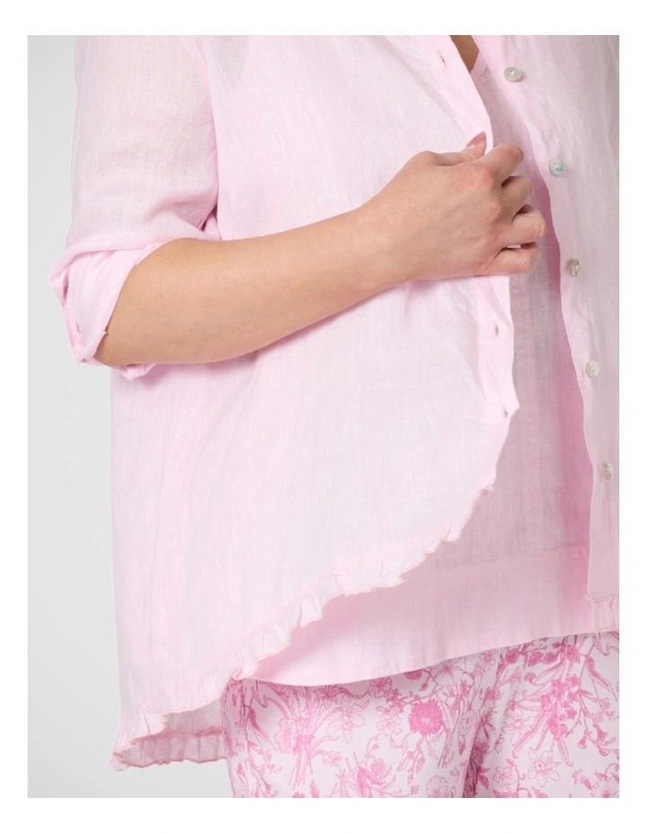 Milly Ruffle Hem Linen Shirt image 4