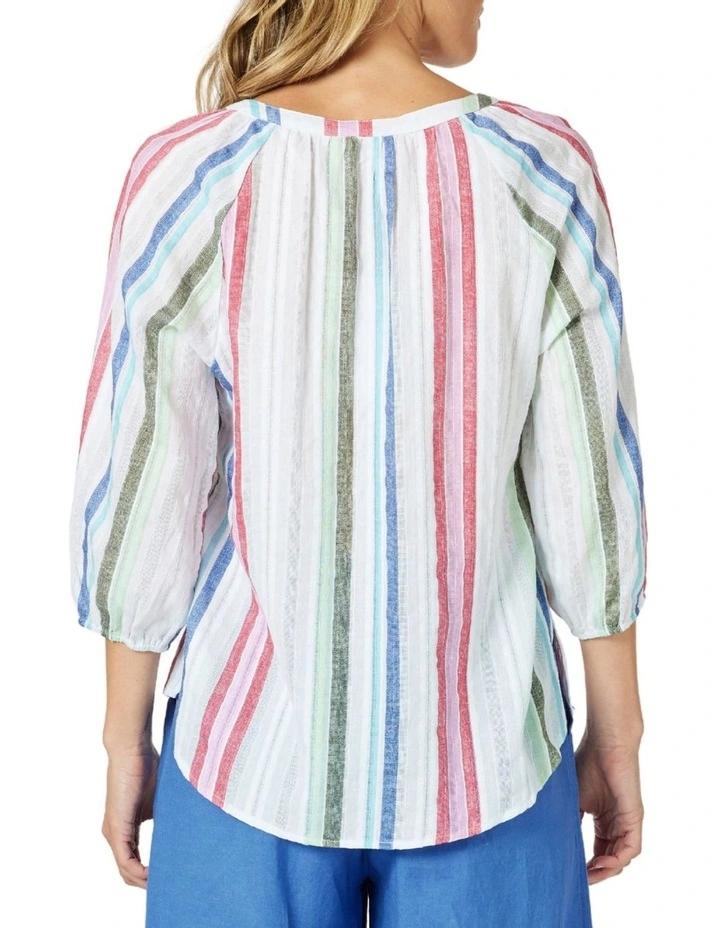 Havana Stripe Top in Multi image 3