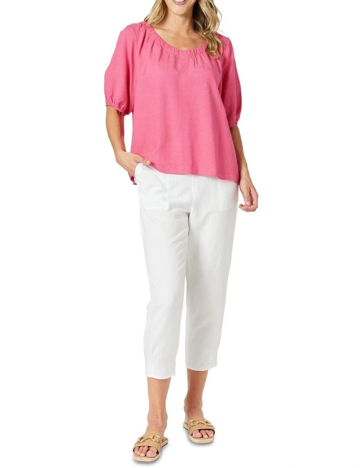 The Lino V Neck Top in Pink image 4