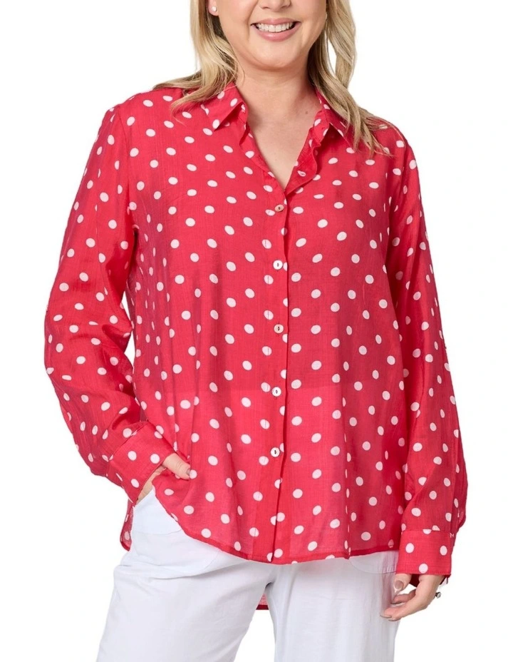French Rose Shirt in Red/White image 1