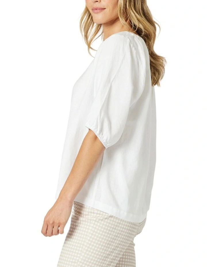 The Lino V Neck Top in White image 2