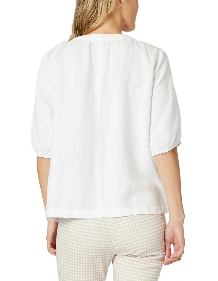 The Lino V Neck Top in White image 4
