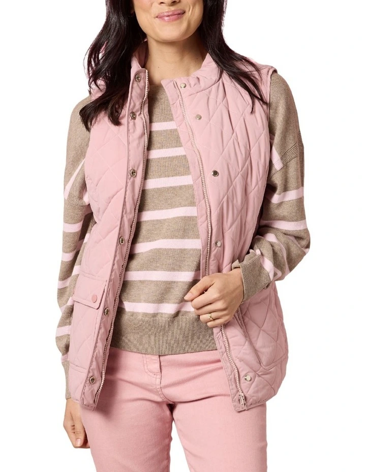 Hampton Quilted Vest in Pink image 1