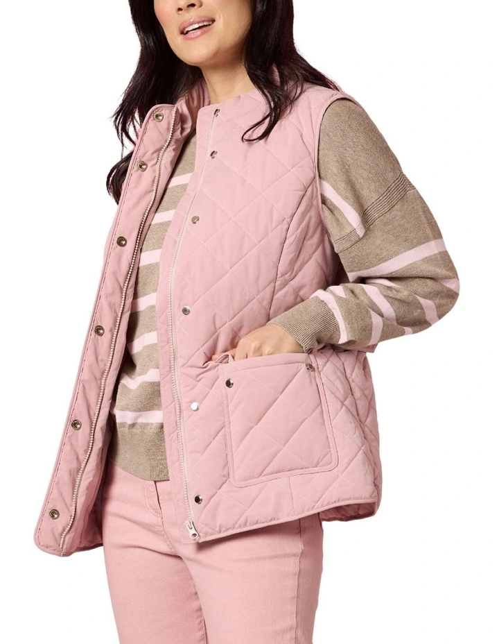 Hampton Quilted Vest in Pink image 2