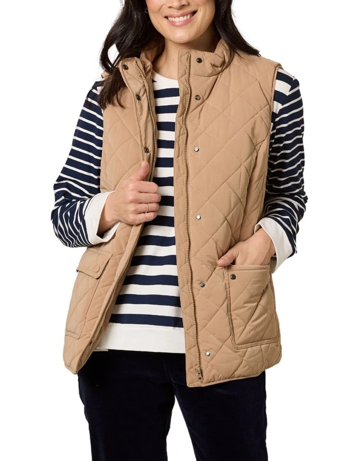 Hampton Quilted Vest in Beige image 1
