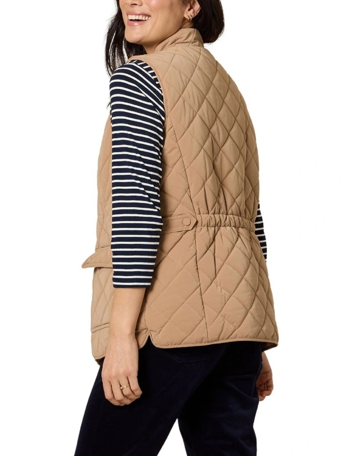 Hampton Quilted Vest in Beige image 2