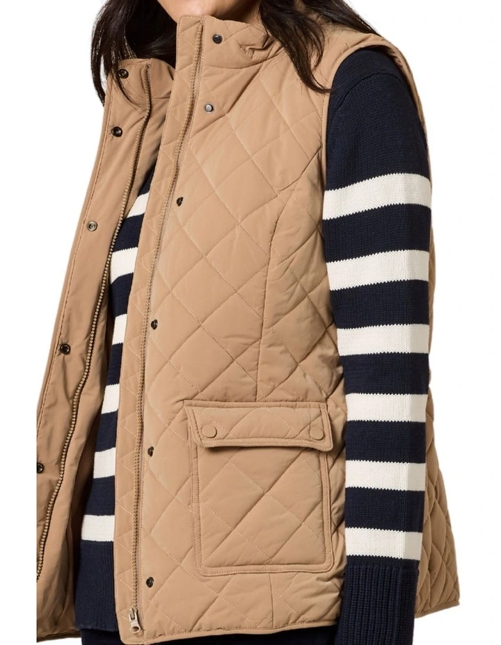 Hampton Quilted Vest in Beige image 3