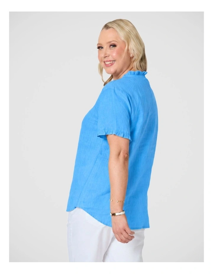 Audrey Ruffle Detail Linen Top image 4