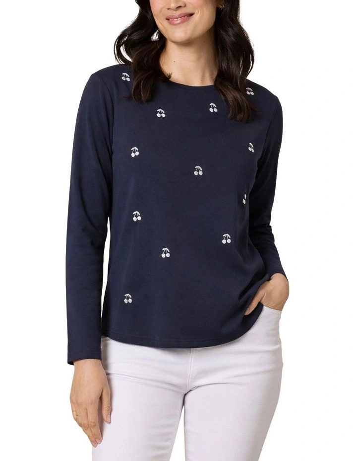 Cherry Tee in Blue image 1