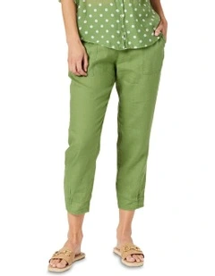 Sarah Linen Pant in Green