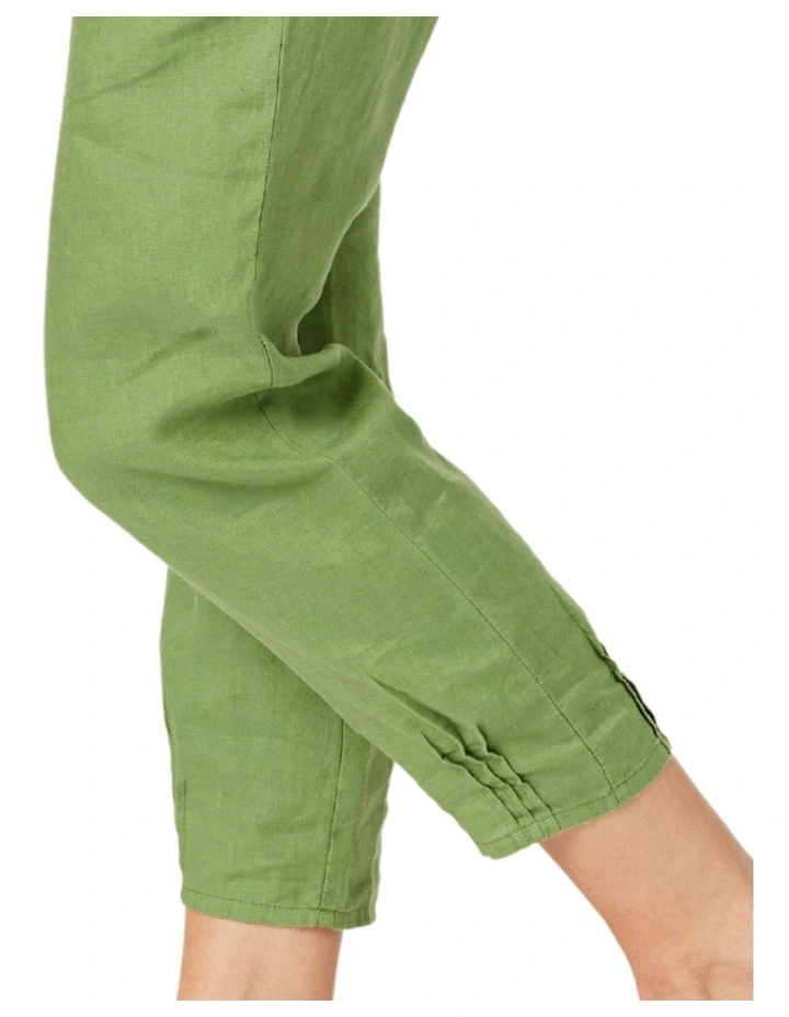 Sarah Linen Pant in Green image 5