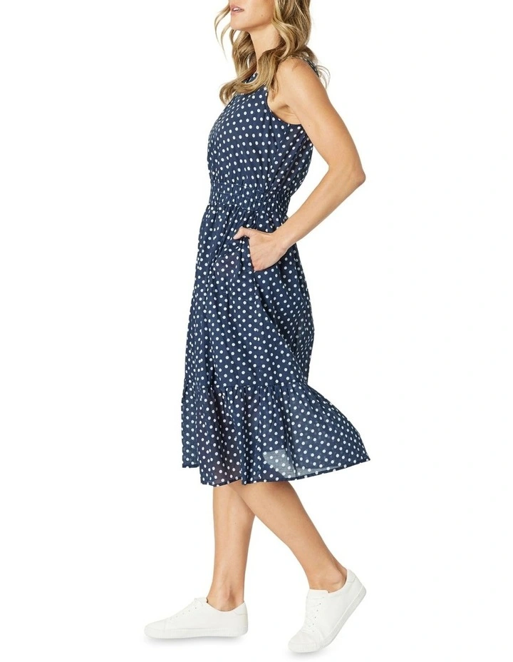 Get Spotty Dress in Navy image 2