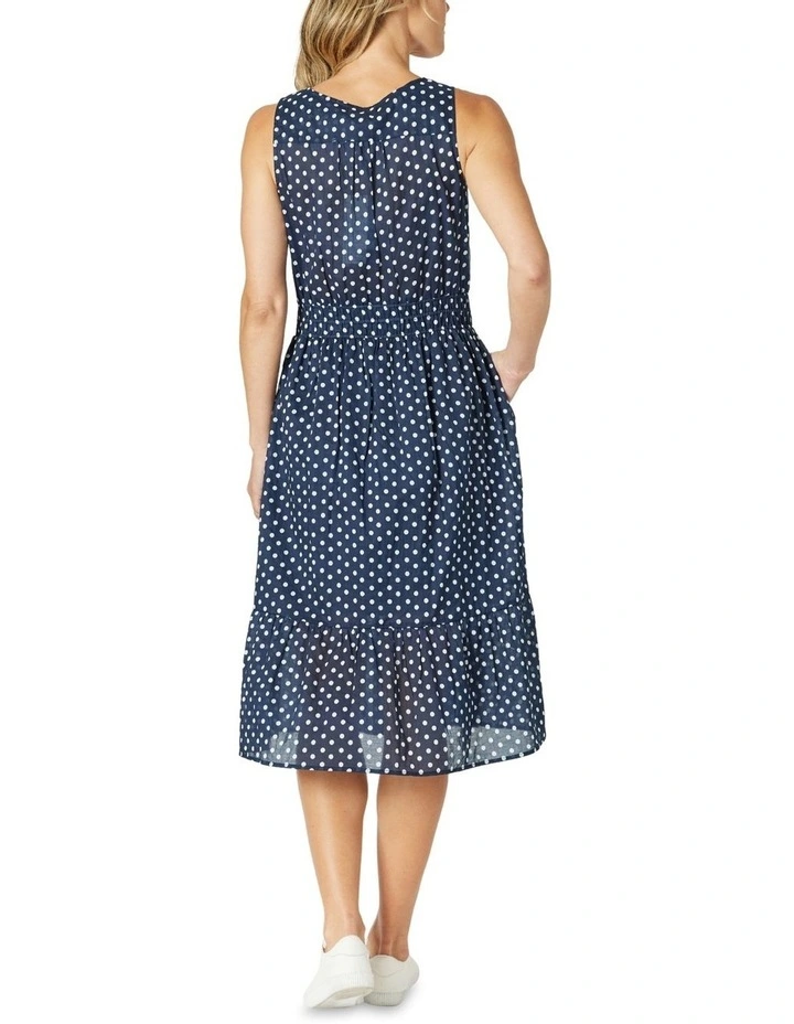 Get Spotty Dress in Navy image 3