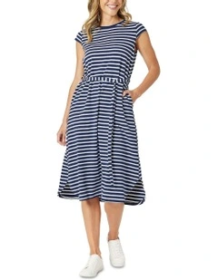Nautical Stripe Dress in Blue