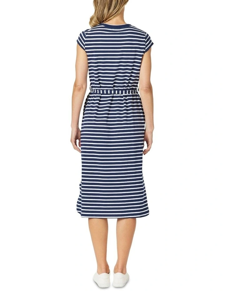 Nautical Stripe Dress in Blue image 3
