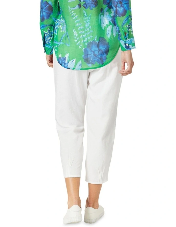 Lino Tapered Leg Pant in White image 3