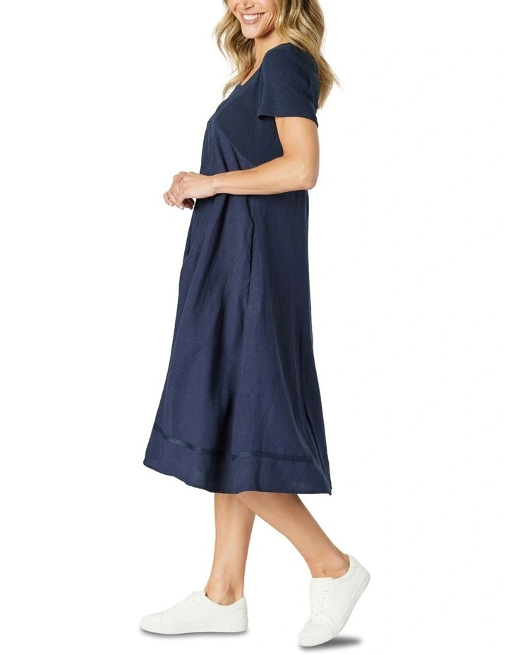Lino Le Marais Dress in Navy image 2