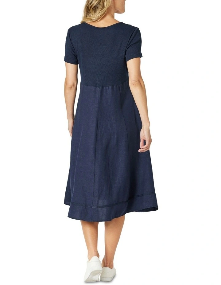 Lino Le Marais Dress in Navy image 3