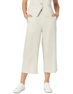 Lino Wide Leg Pant in Natural