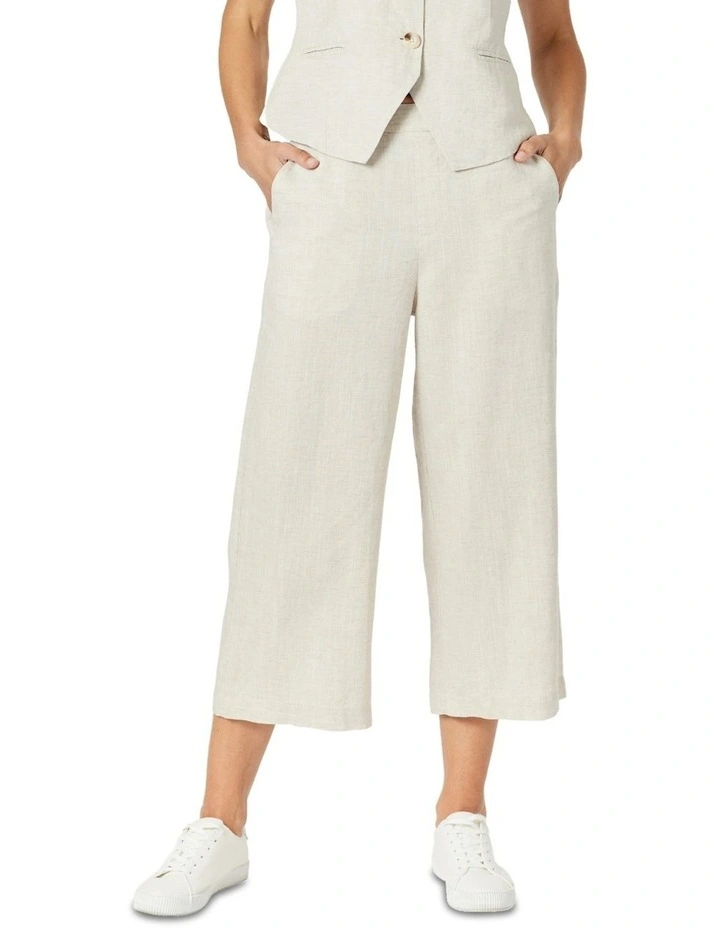 Lino Wide Leg Pant in Natural image 1
