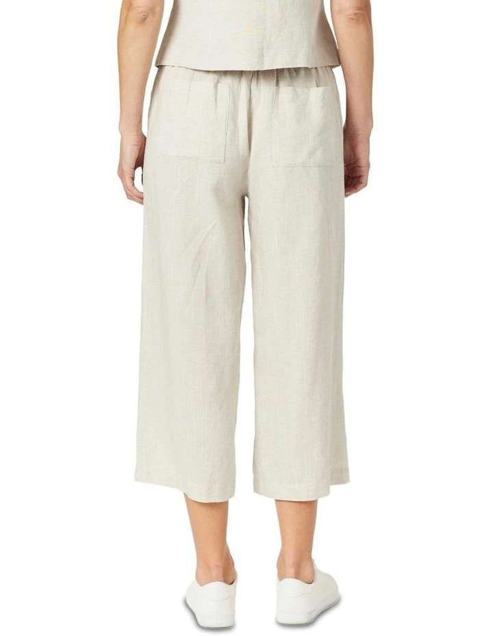 Lino Wide Leg Pant in Natural image 3