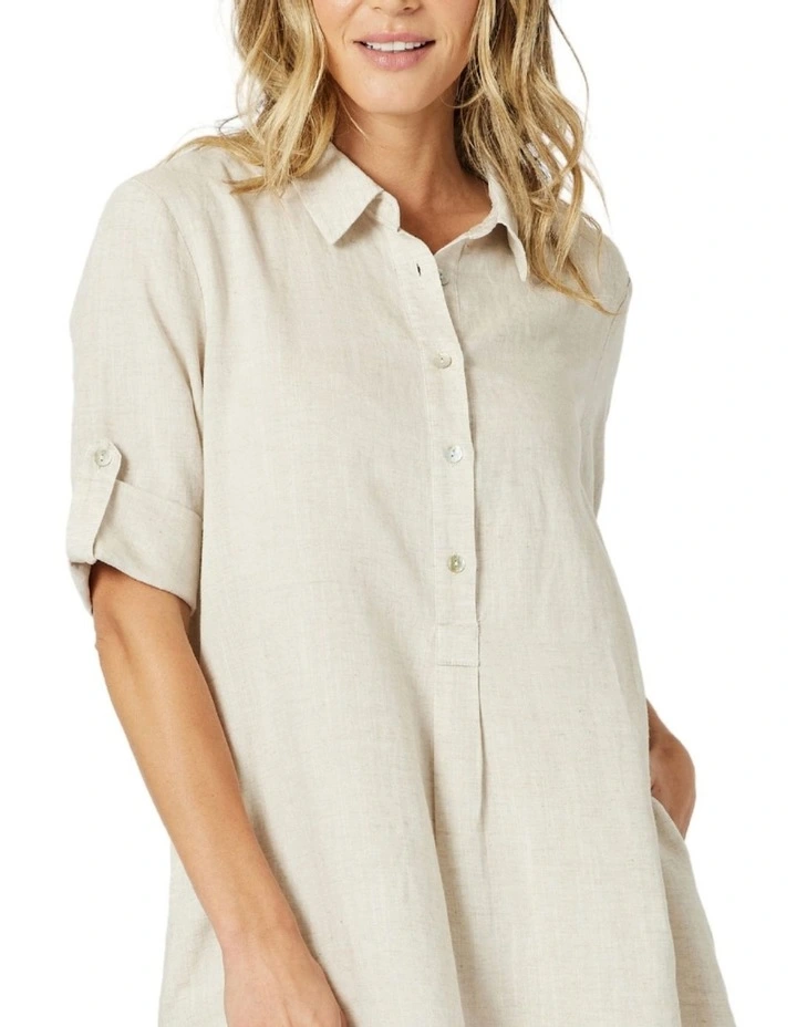 Lino Montana Dress in Natural image 4