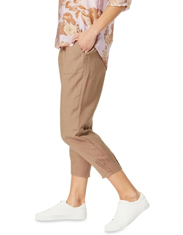 Lino Tapered Leg Pant in Nutmeg image 2