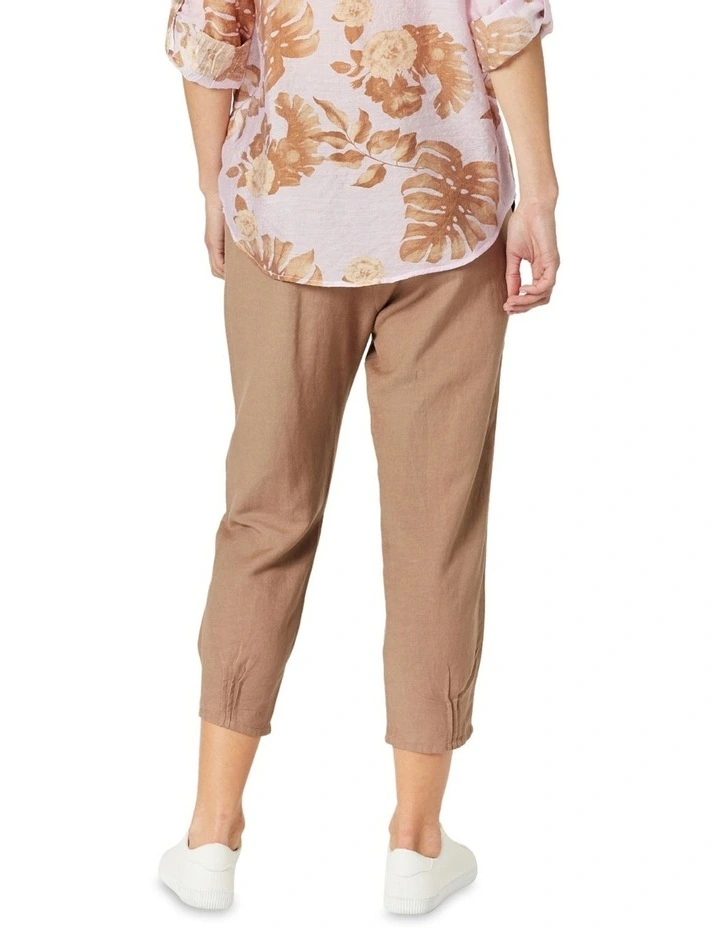 Lino Tapered Leg Pant in Nutmeg image 3