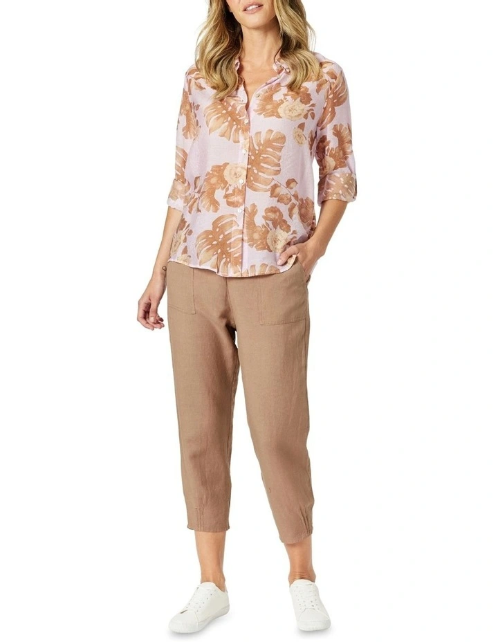 Lino Tapered Leg Pant in Nutmeg image 4