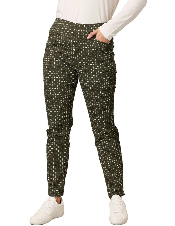 Kelly Print Pant in Khaki image 1