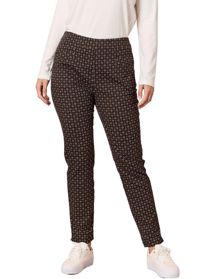 Kelly Print Pant in Brown image 1