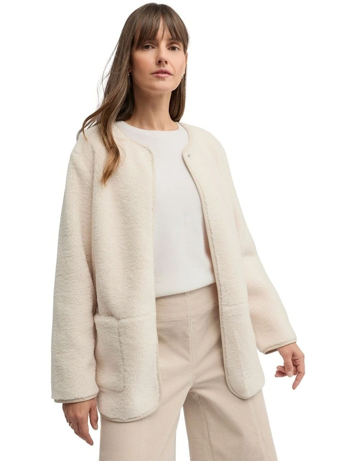 Teddy Coat in Ecru image 3