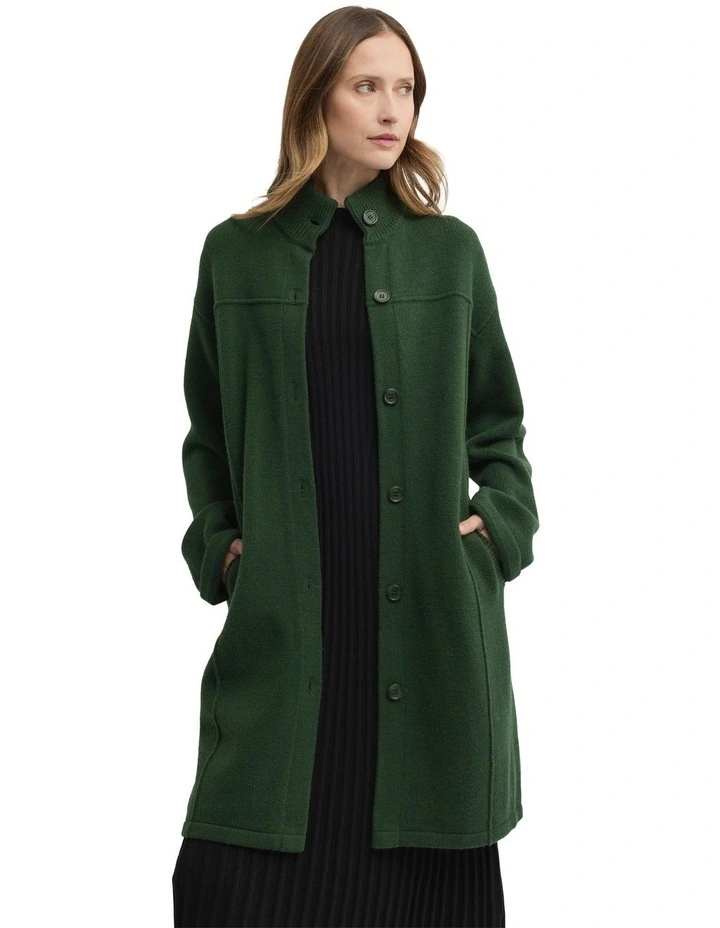 Force Knit Coat in Green image 1