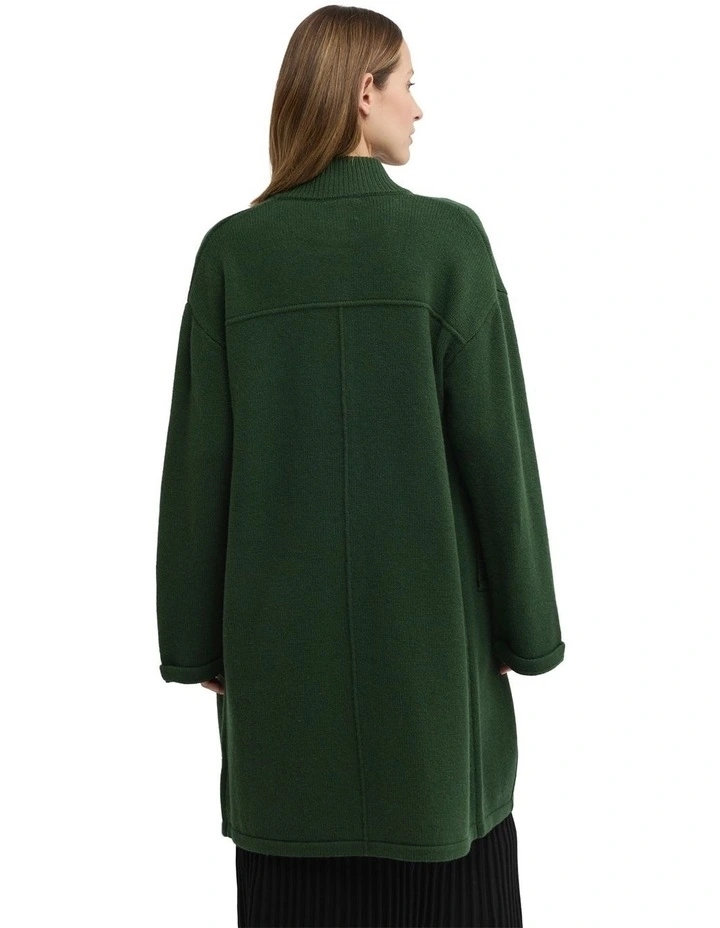 Force Knit Coat in Green image 2