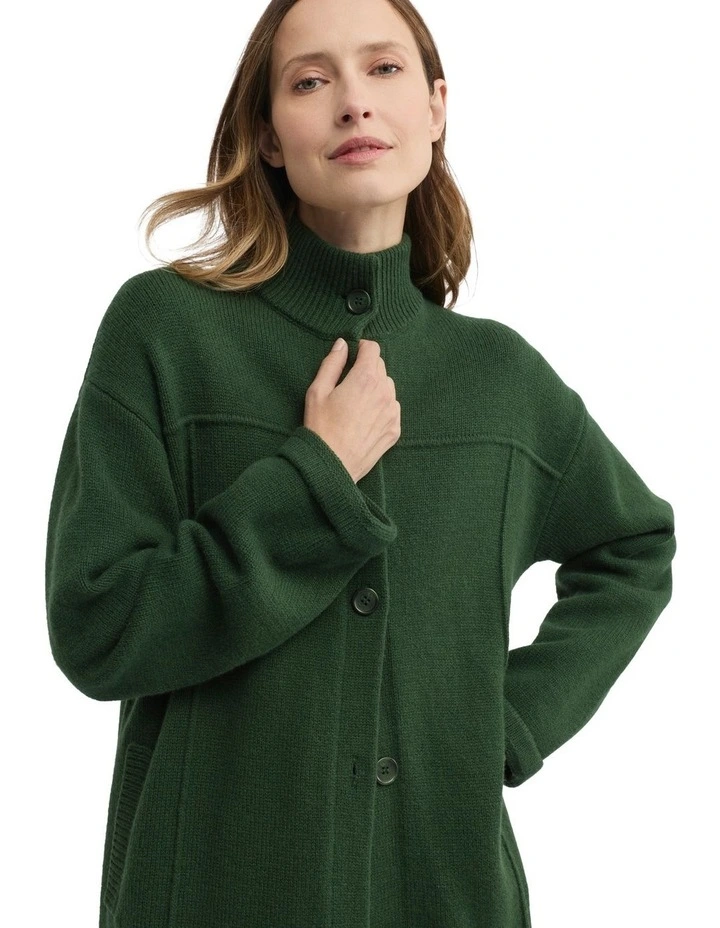 Force Knit Coat in Green image 4