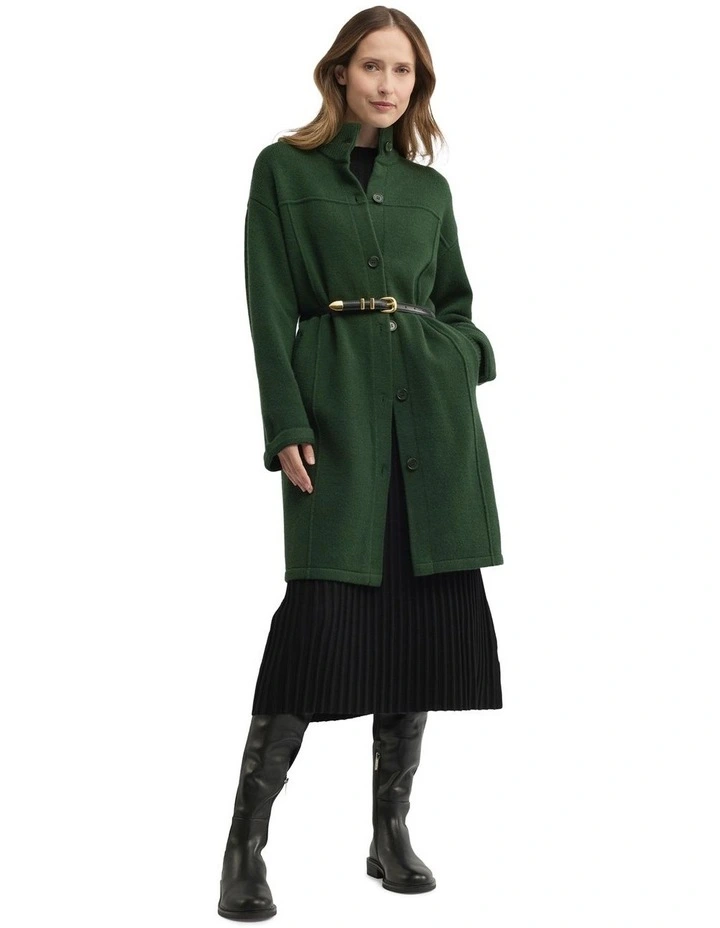 Force Knit Coat in Green image 5
