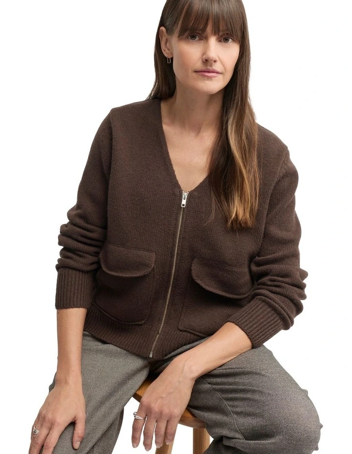Centosa Cardigan in Brown image 5