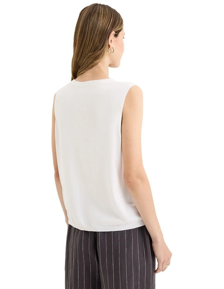 Rise Knit Vest in White image 2