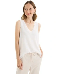 Blaze Knit Tank in White