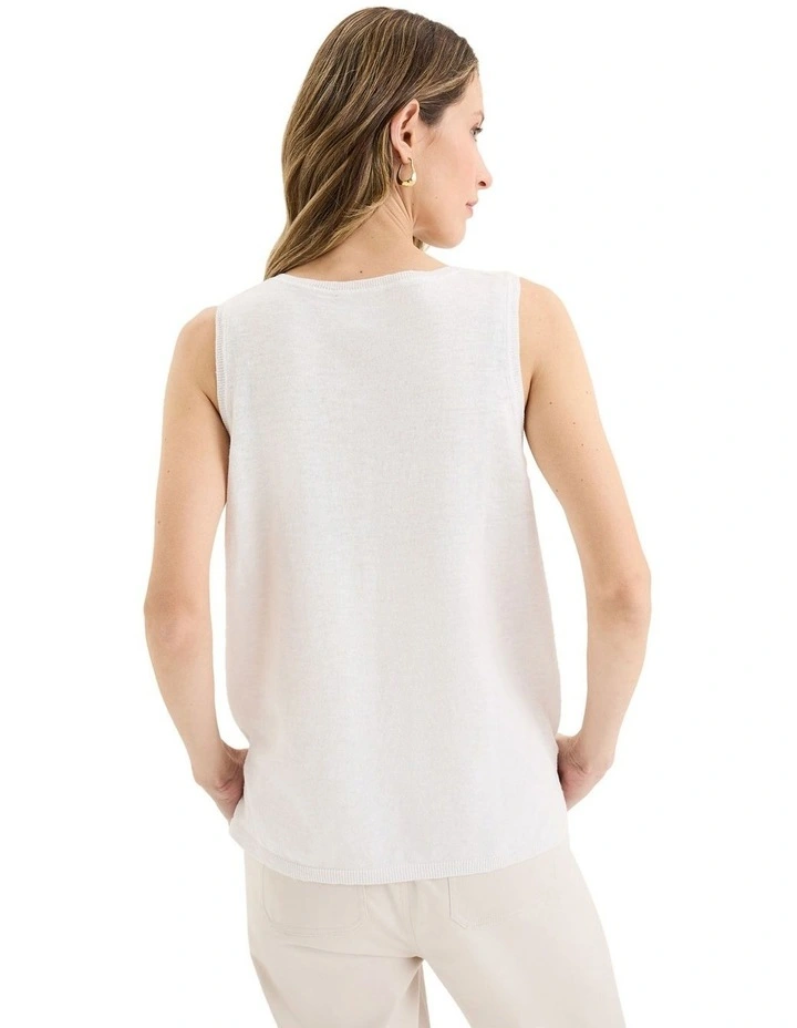Blaze Knit Tank in White image 2