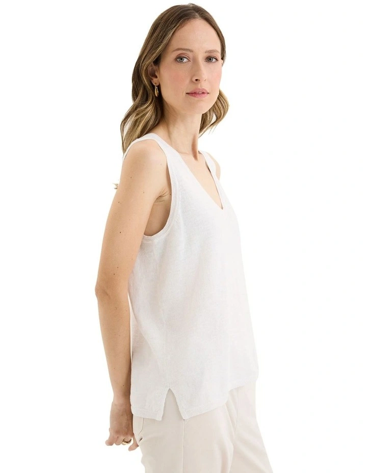 Blaze Knit Tank in White image 3